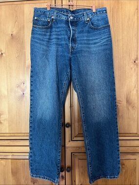 Levi's Women's Blue Boot Cut Jeans 501 90s button fly 33x32